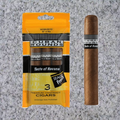 Cuban Rounds: ROBUSTO (4.75"x50) NATURAL FRESH PACK - 3 CIGARS - 4Noggins.com Cuban Rounds: ROBUSTO (4.75"x50) NATURAL FRESH PACK - 3 CIGARS - 4Noggins.com