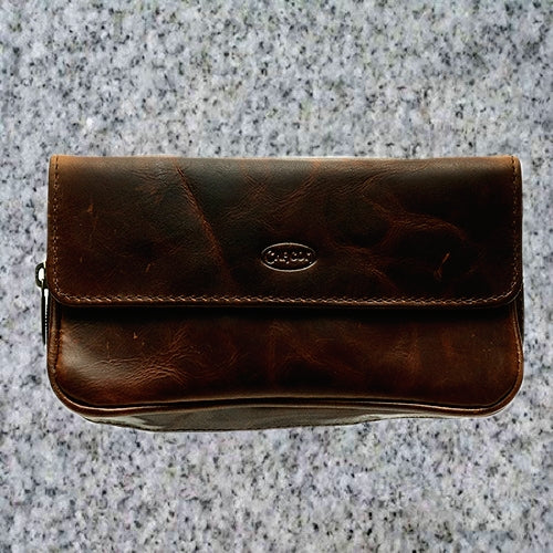 Vintage Chacom leather and fabric tobacco pouch - La Pipe Rit