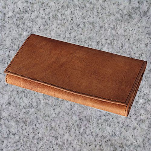 Eric Stokkebye: 4TH GENERATION LEATHER ROLL UP POUCH - BROWN - 4Noggins.com
