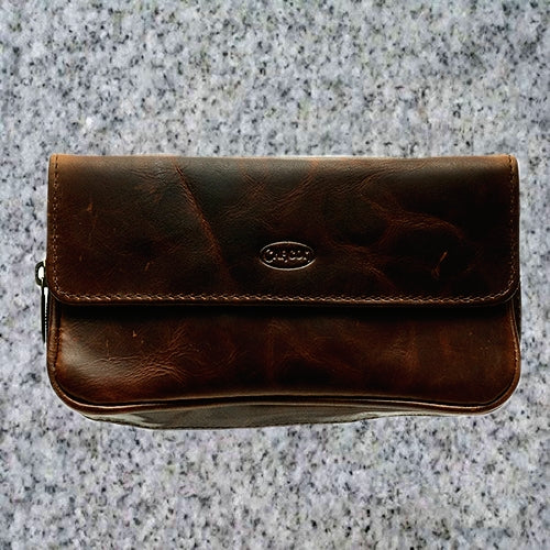 Chacom: CLASSIC 2 PIPE LEATHER CASE w/ POUCH